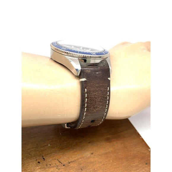 Tag Heuer Autavia Men's Watch WBE5116 Swiss Automatic Blue Dial Leather Strap - Picture 11 of 13